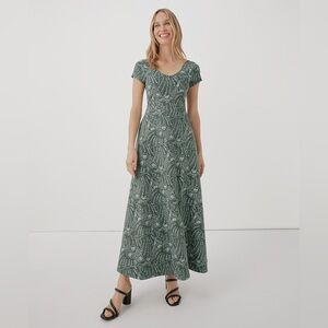 Pact Clothing Fit & Flare Crossback Maxi Dress in Vintage Garden